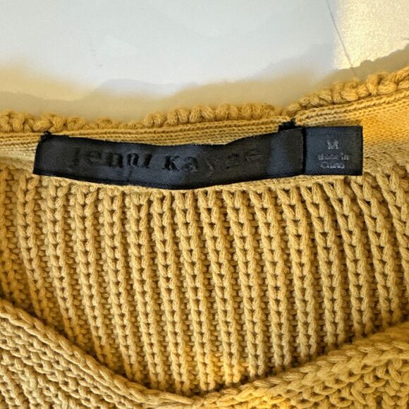 Jenni Kayne Size M Organic Cotton Cabin Oversized Knit Sweater Mustard Yellow - Picture 5 of 10